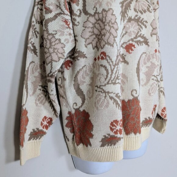 Vintage 1980s Carriage Court 100% Acrylic Granny Sweater Scalloped Collar USA - Picture 4 of 10